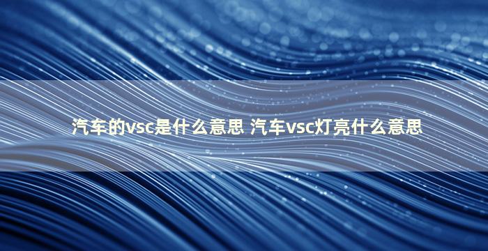 汽车的vsc是什么意思 汽车vsc灯亮什么意思